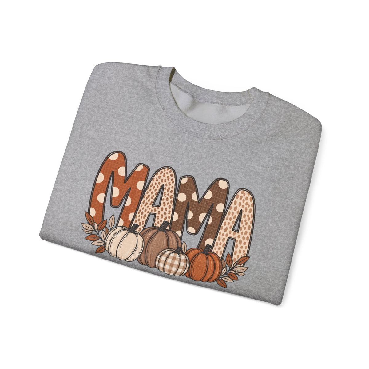Mama Pumpkin Personalized sleeve with names Fall Crewneck Sweatshirt