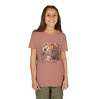 Youth Halloween Postage Stamp Tee — "Ain't No Ghosts Like Our Ghost" Retro Spooky Kids Shirt