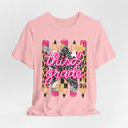Third Grade Pencils T‑Shirt — Leopard & Glitter Back-to-School Tee