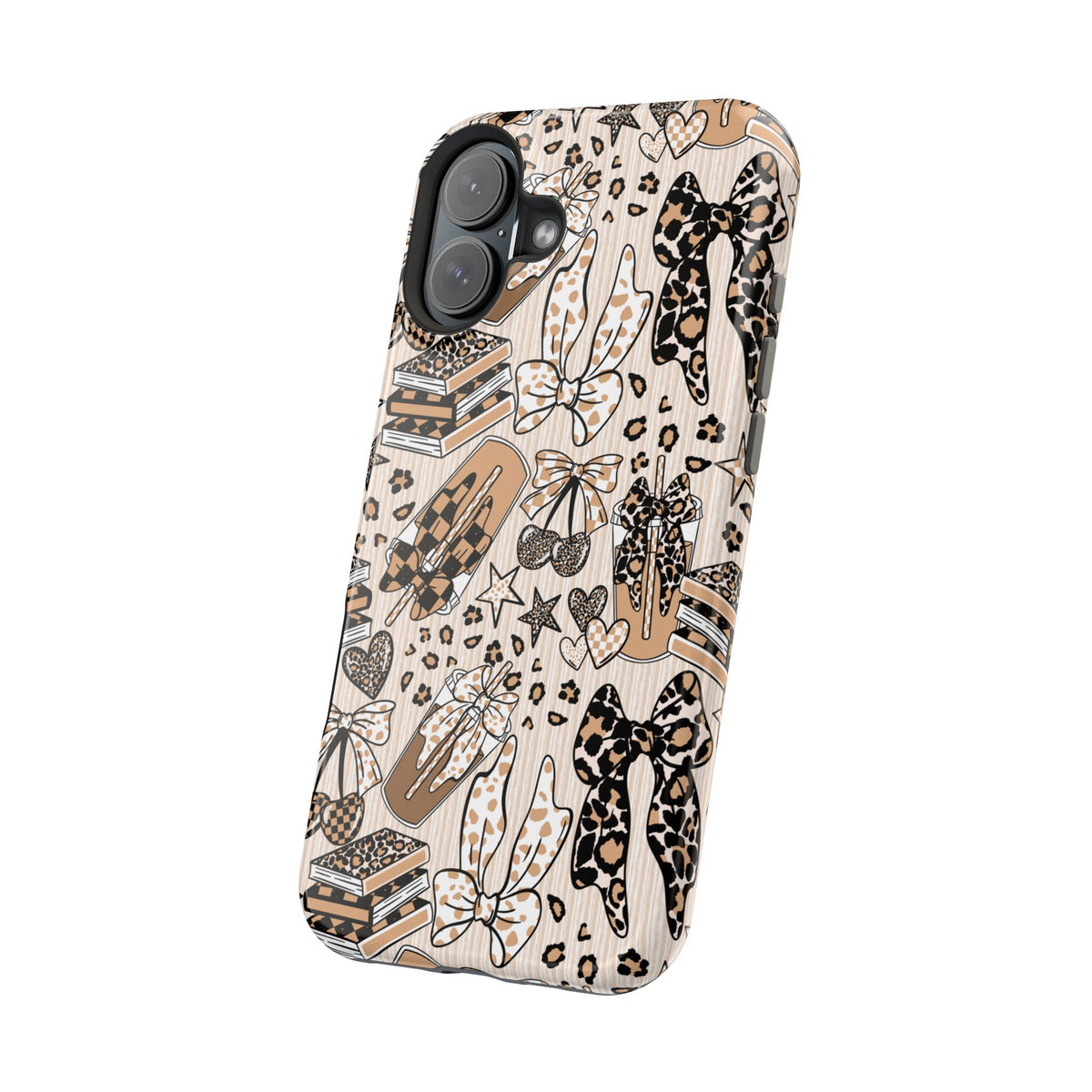 Cheetah bows iced coffee love Magnetic Impact-Resistant Cases