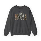 Neutral Street Style MAMA Sweatshirt | Leopard & Camouflage Lightning Bolt Graphic | Cozy Mom Crewneck