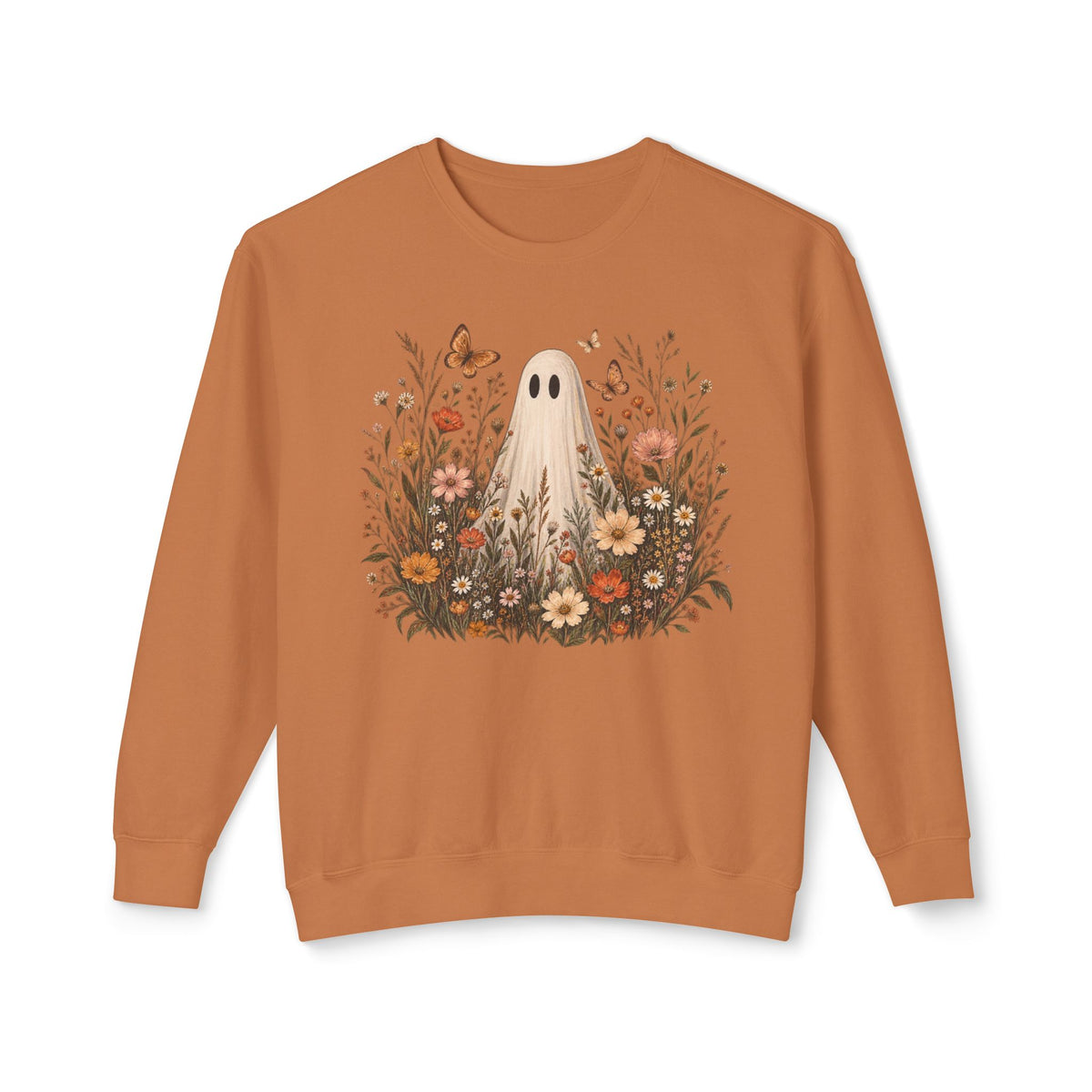 Ghost in wildflowers Comfort Colors Unisex Lightweight Crewneck Sweatshirt