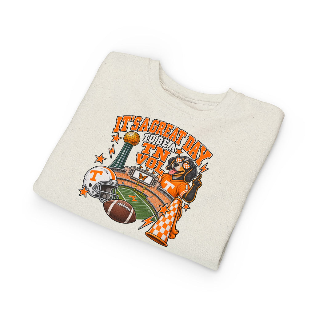 Toddler Sweatshirt - "It's a Great Day to Be a Vol" Football Stadium Mascot Design