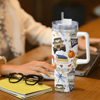 Travel Coffee Mug with Handle and Straw Gilmore Girls Stars Hollow(40oz)