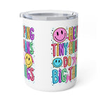 Insulated Coffee Mug - 'Helping Tiny Humans Do Big Things' Colorful Smiley Travel Tumbler (10oz)