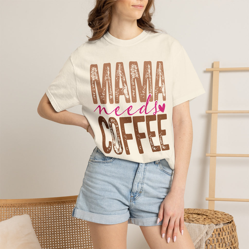 Mama Needs Coffee T-shirt | Mom Coffee Shirt, Retro Distressed Typography