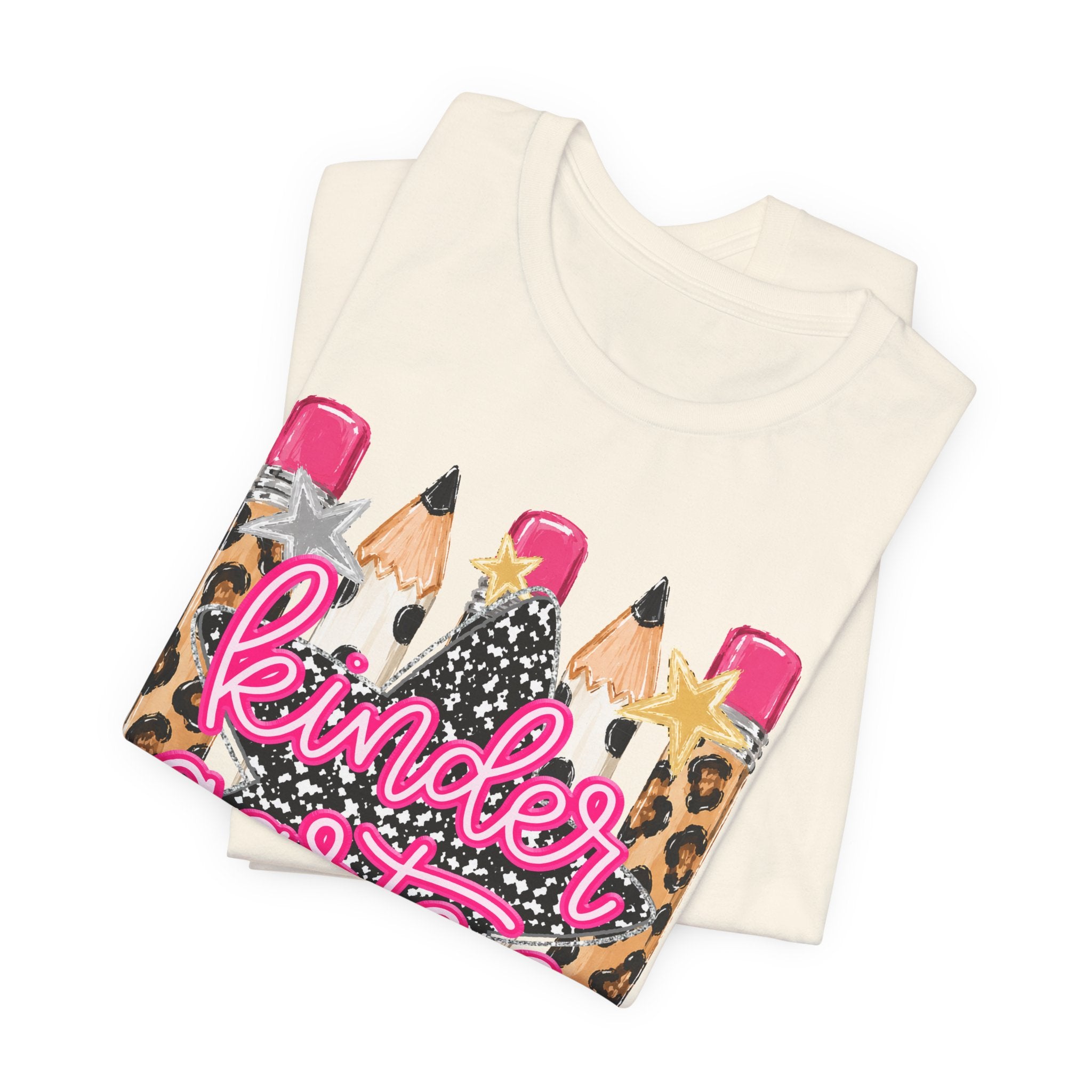 Kindergarten Pencils T-Shirt — Cute Leopard Print School Tee