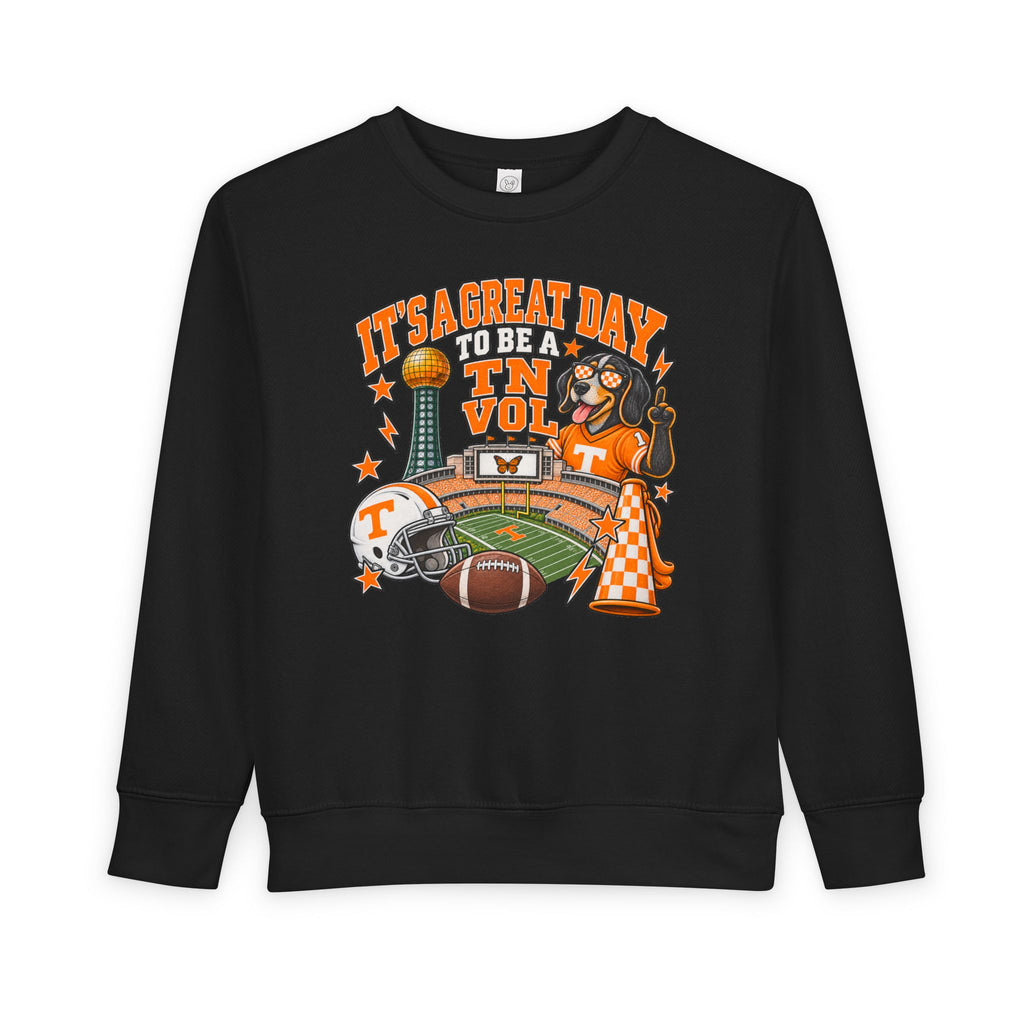 Toddler Sweatshirt - "It's a Great Day to Be a Vol" Football Stadium Mascot Design