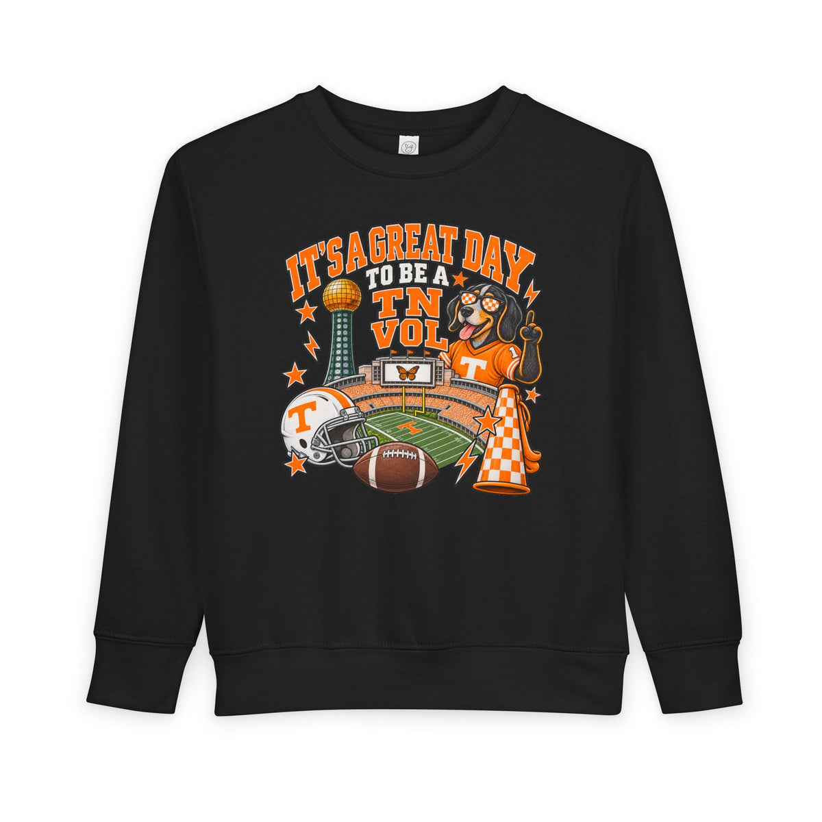 Toddler Sweatshirt - "It's a Great Day to Be a Vol" Football Stadium Mascot Design