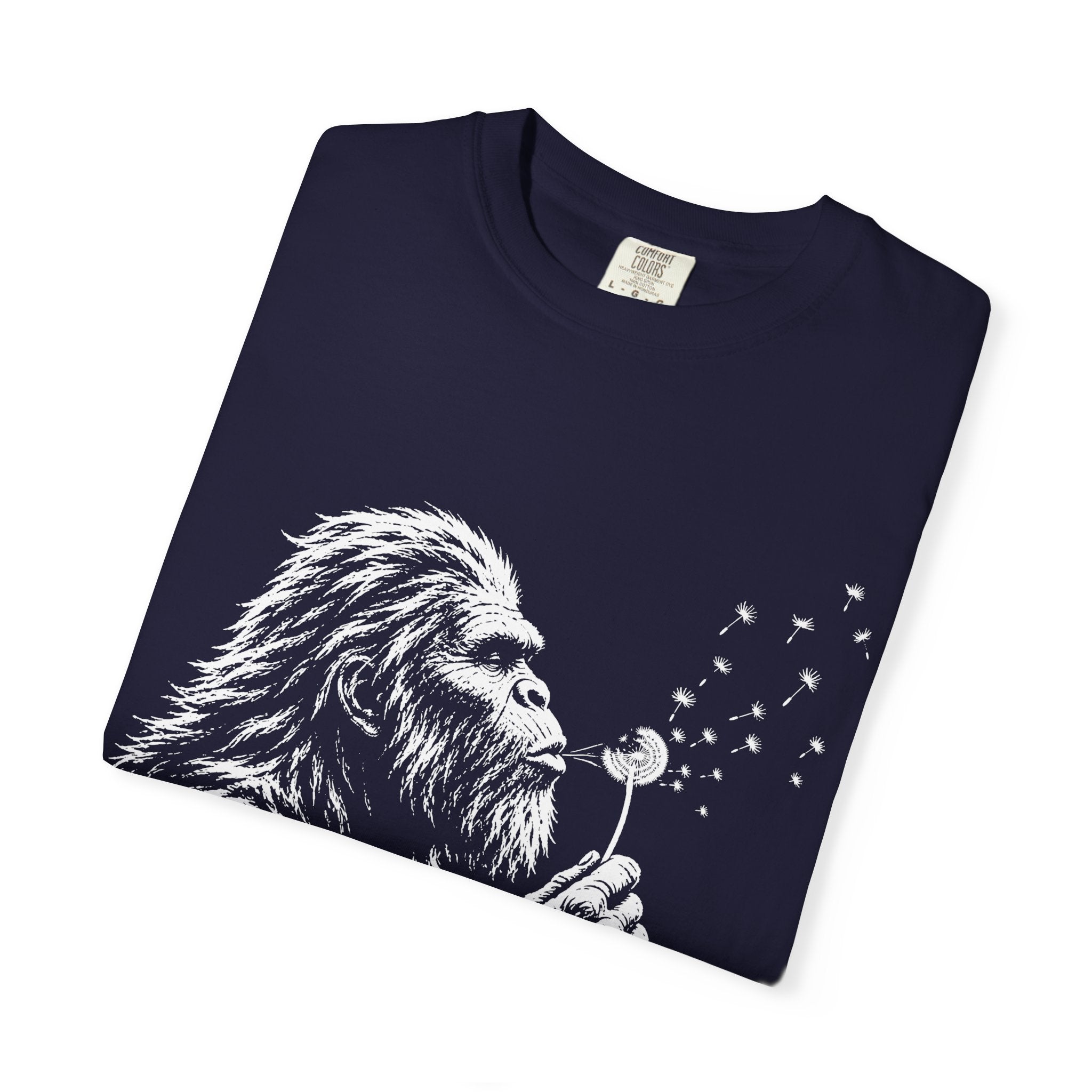 Bigfoot Dandelion T-Shirt — Whimsical Sasquatch Graphic Tee