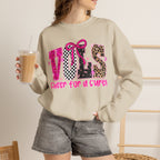 Crewneck Sweatshirt - VOLS Cheer For A Cure Pink Ribbon Leopard & Glitter Design