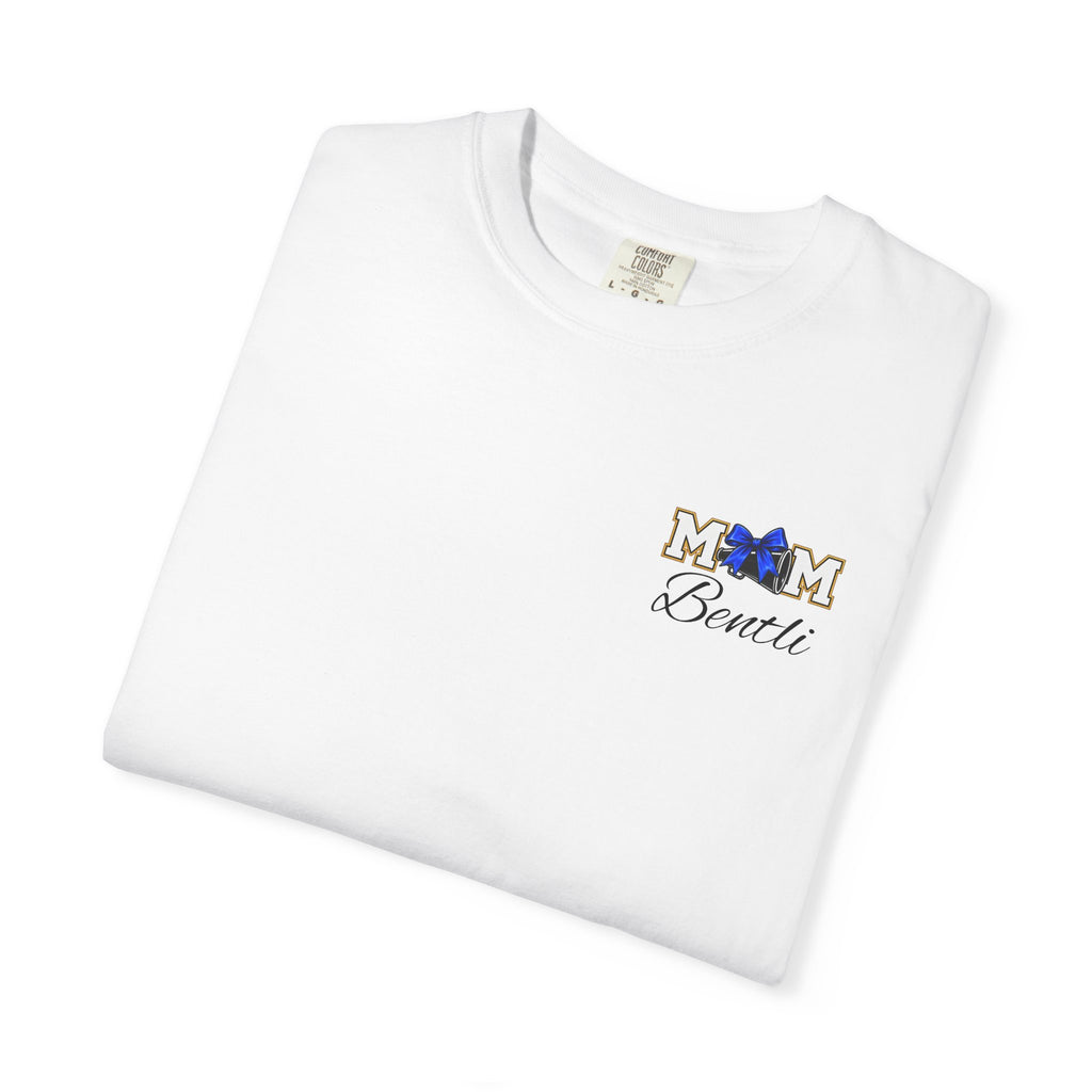 Cheer Mom T-Shirt — Cheerleading Mom Tee with Pom Poms & Megaphone Design