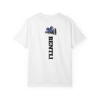 Mom Cheer support T-Shirt — "MOM" with Blue bow & Personalized Back Print