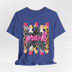 Pre-K Star Pencil T-Shirt — Cute Leopard School Teacher Tee