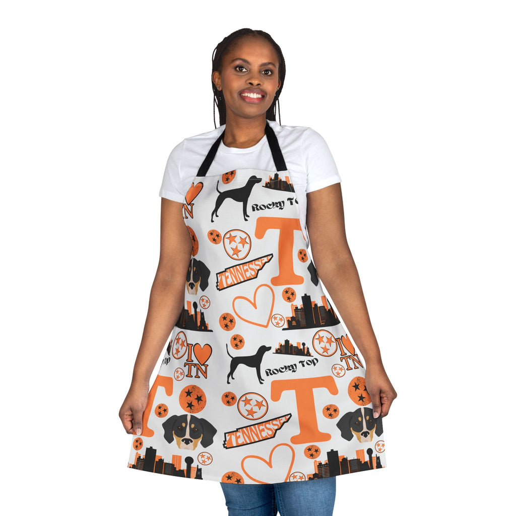 Tennessee Vol Pattern Apron | Volunteer State Skyline, Hearts & Paw Prints