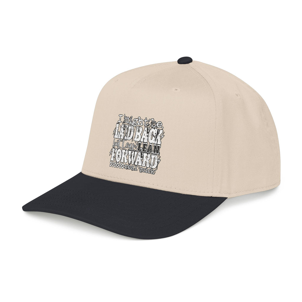 Mid Profile Baseball Cap — 'Lean Forward' Inspirational Script Cap