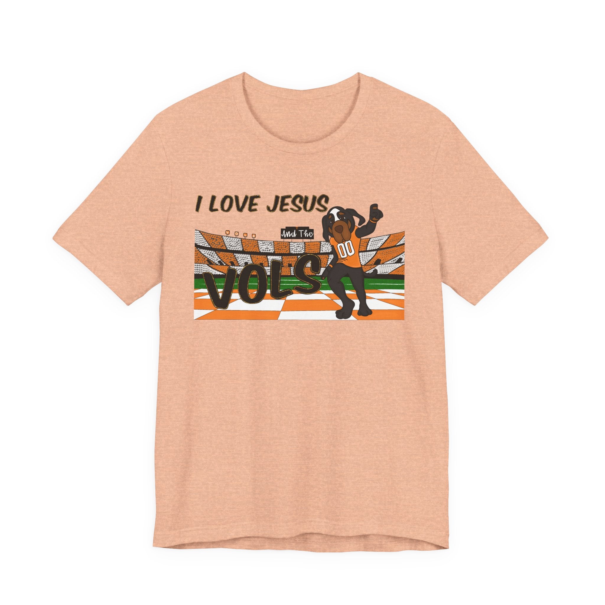 I Love Jesus Vols T-Shirt | Football  TN Stadium Graphic Tee, Orange and White Tennessee Vols