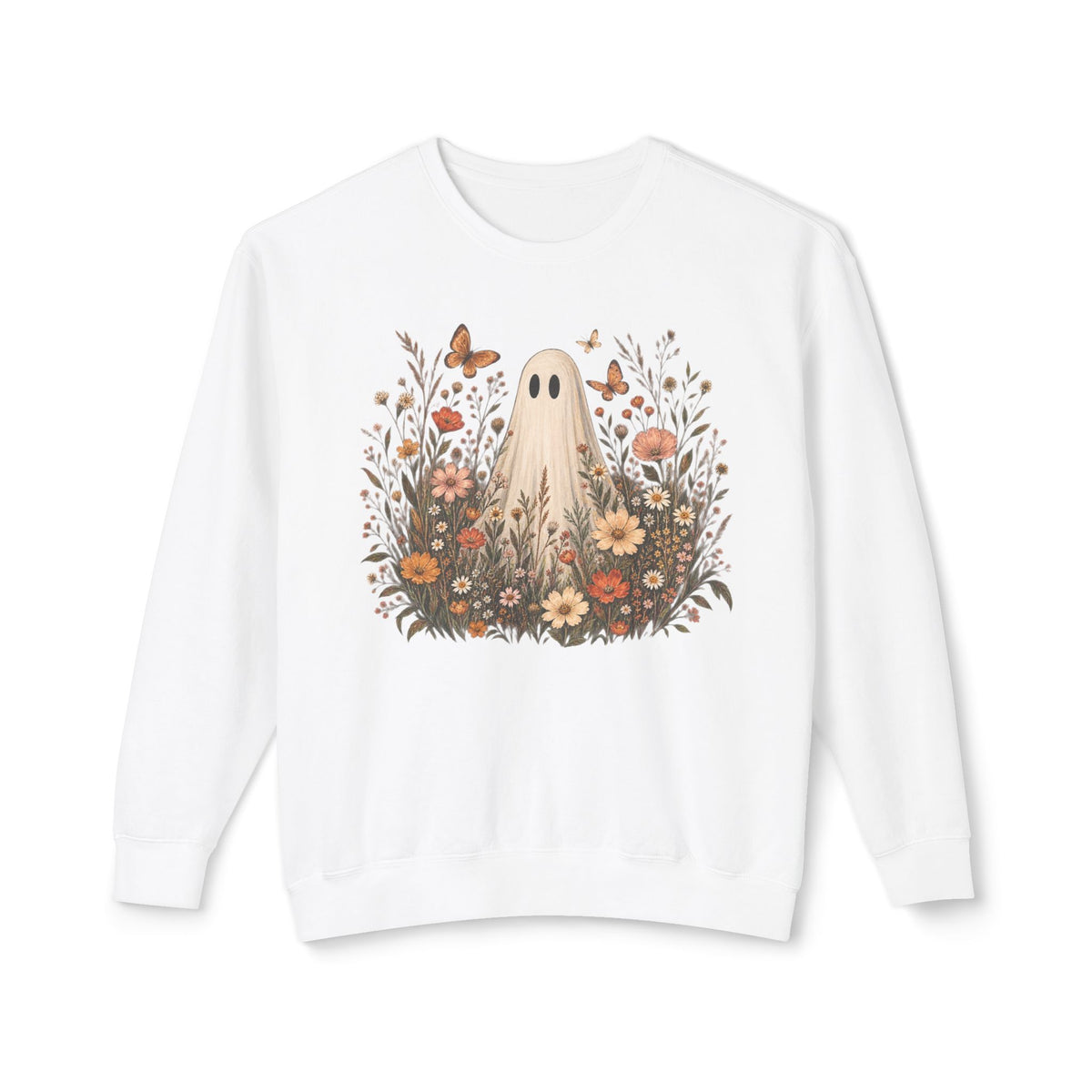 Ghost in wildflowers Comfort Colors Unisex Lightweight Crewneck Sweatshirt