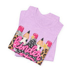 Kindergarten Pencils T-Shirt — Cute Leopard Print School Tee