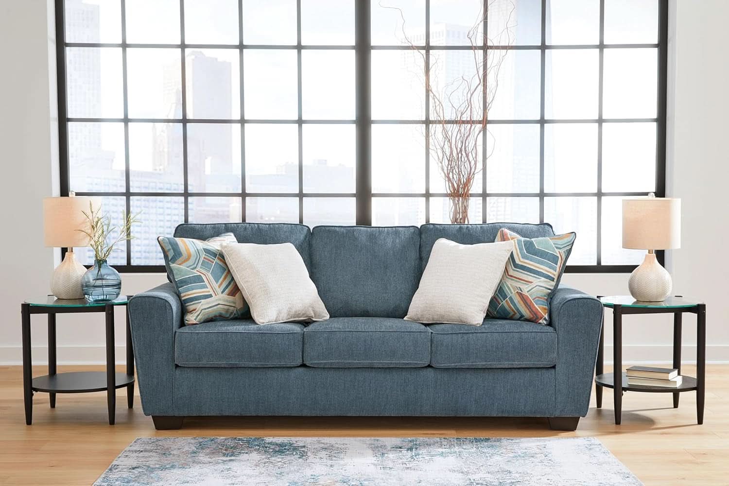 Cashton Casual Sofa Blue for Modern Living Room Furniture