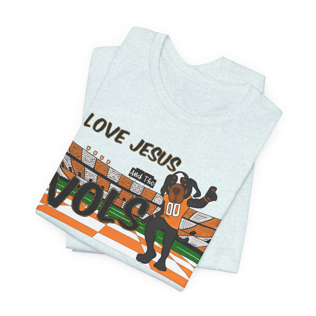 I Love Jesus Vols T-Shirt | Football  TN Stadium Graphic Tee, Orange and White Tennessee Vols