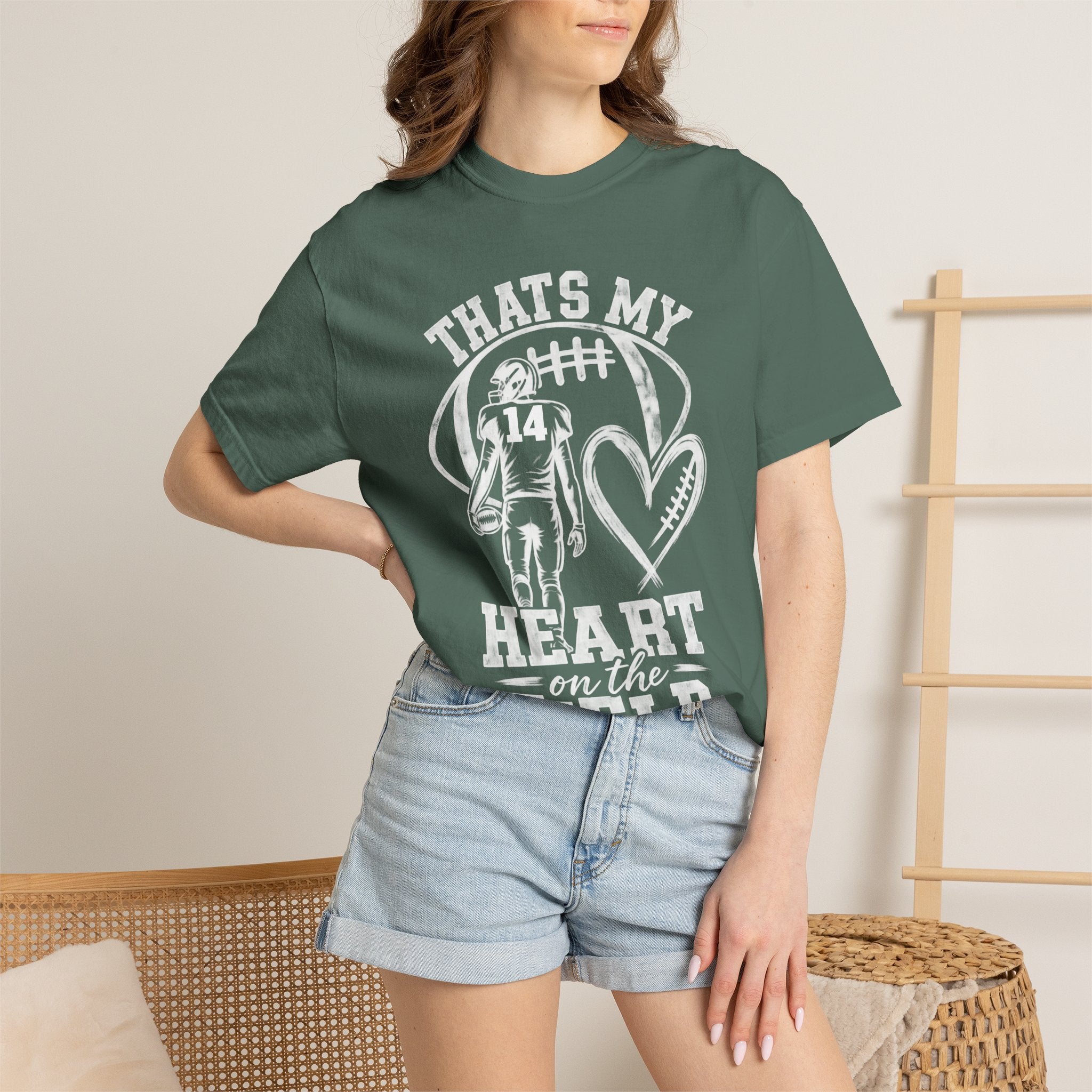 Football Mom/Dad T-Shirt - "That's My Heart on the Field" Youth Player Support Tee