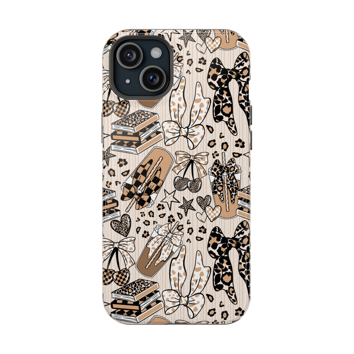 Cheetah bows iced coffee love Magnetic Impact-Resistant Cases