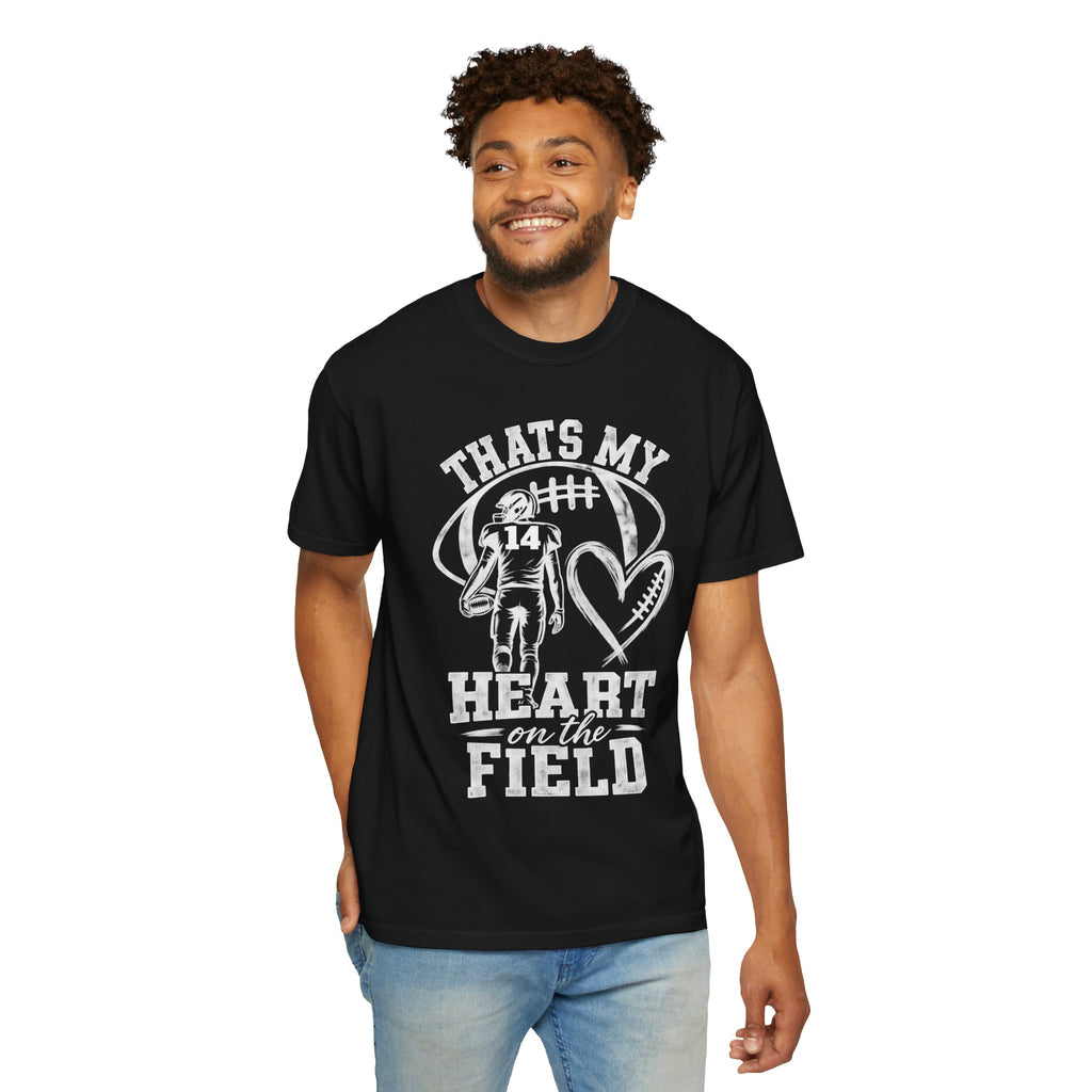 Football Mom/Dad T-Shirt - "That's My Heart on the Field" Youth Player Support Tee