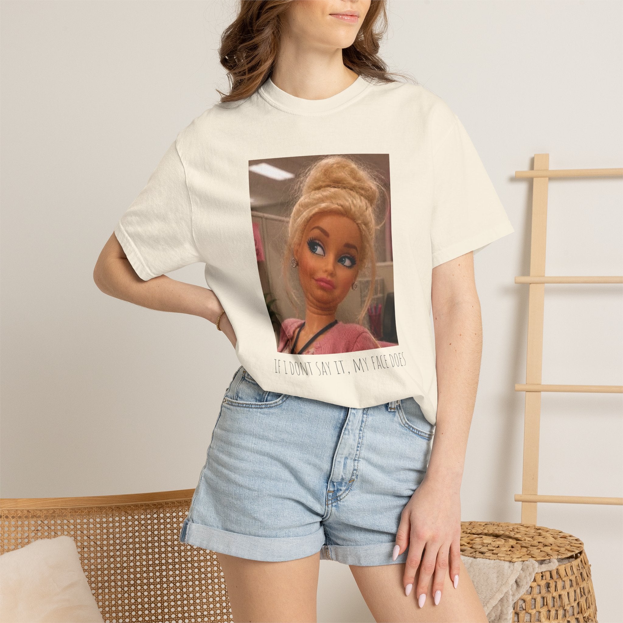 If i dont say it my face does humor comfort colors tee, Barbie expression tee