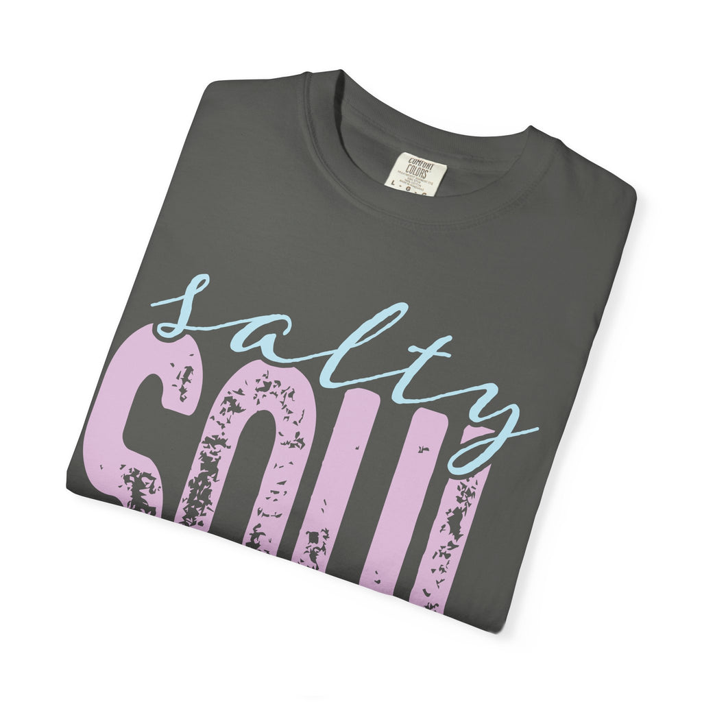 Salty Soul T-shirt | beachy seaside design, script & distressed letters