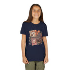 Youth Halloween Postage Stamp Tee — "Ain't No Ghosts Like Our Ghost" Retro Spooky Kids Shirt