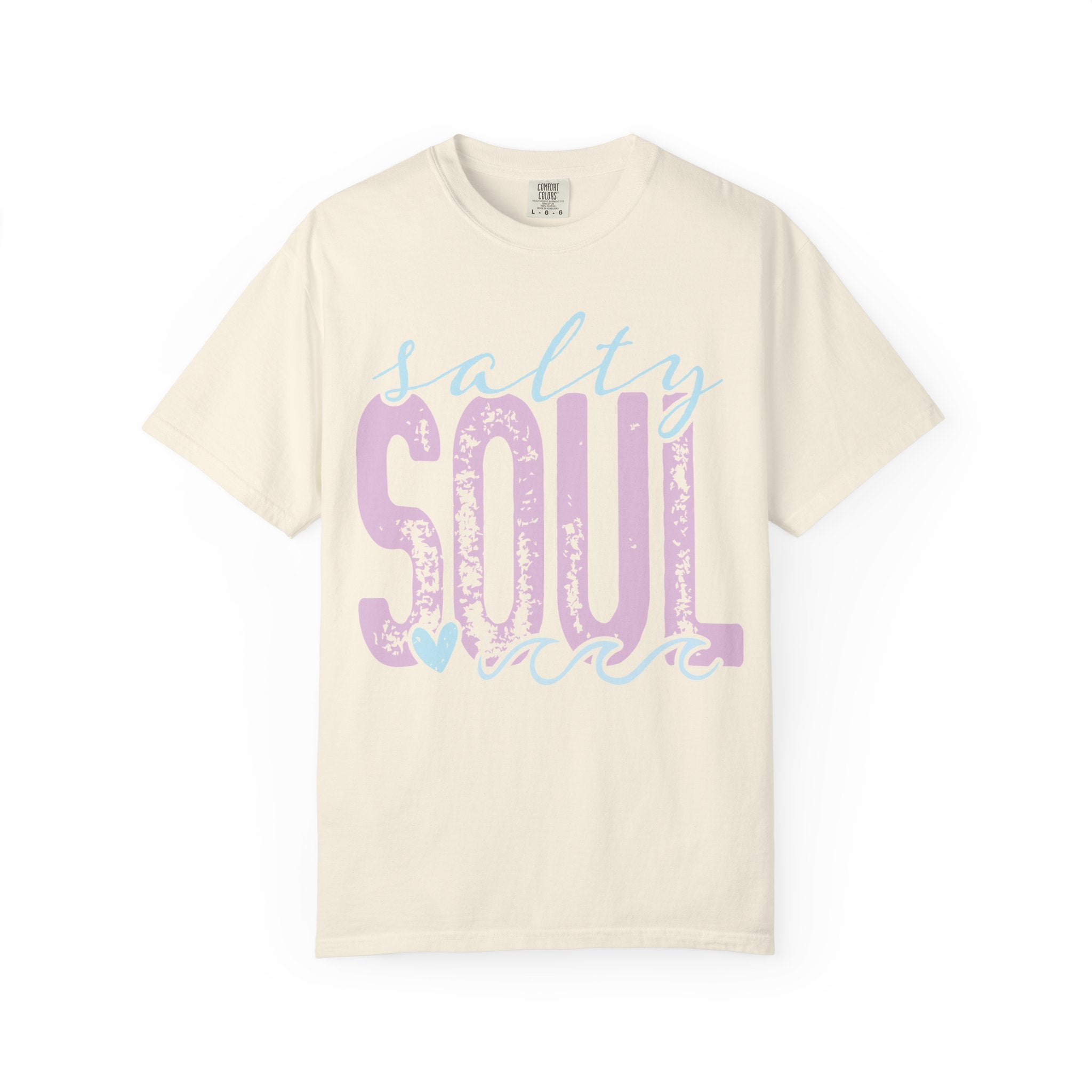 Salty Soul T-shirt | beachy seaside design, script & distressed letters