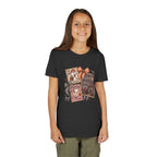 Youth Halloween Postage Stamp Tee — "Ain't No Ghosts Like Our Ghost" Retro Spooky Kids Shirt