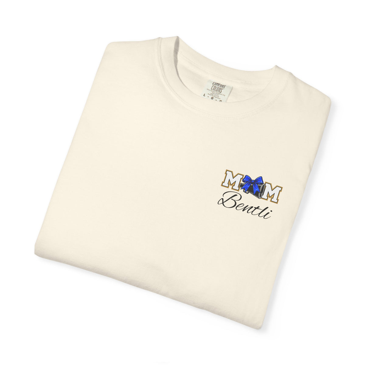 Cheer Mom T-Shirt — Cheerleading Mom Tee with Pom Poms & Megaphone Design