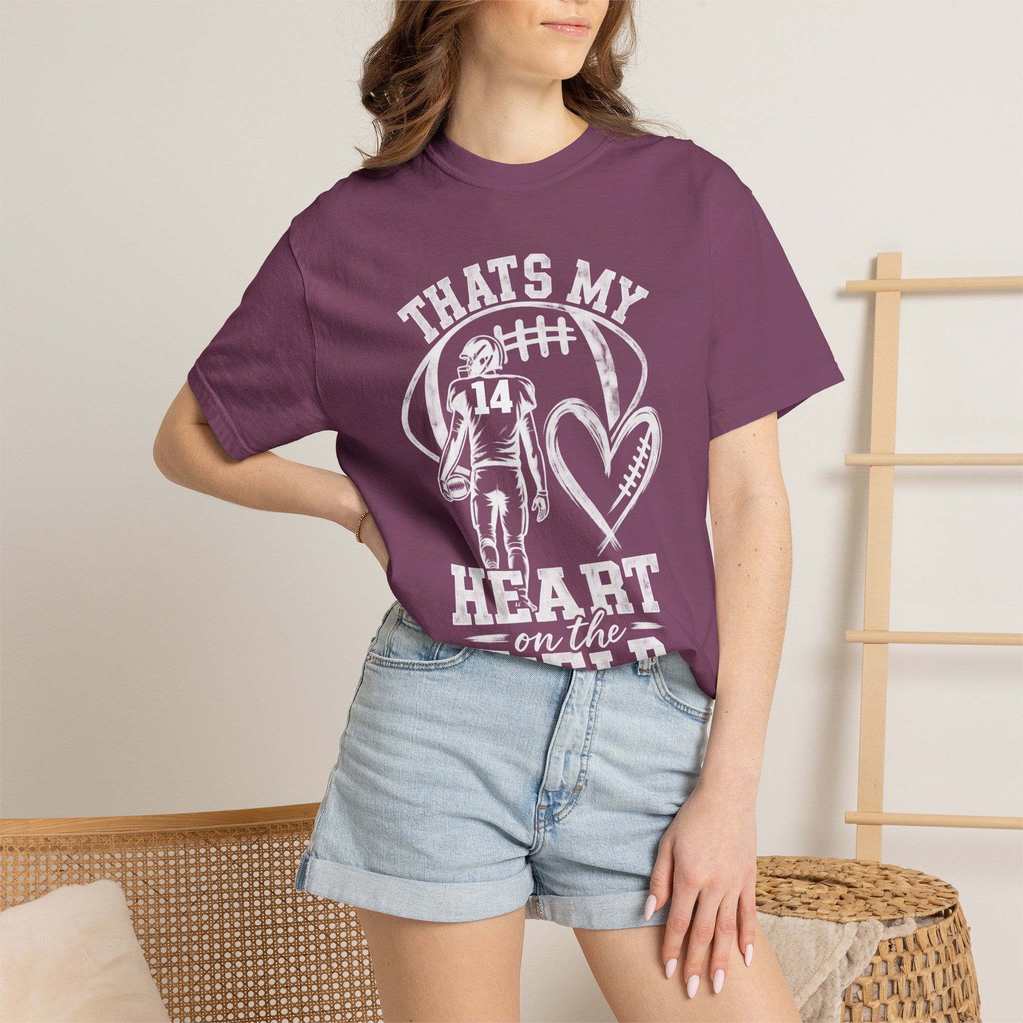Football Mom/Dad T-Shirt - "That's My Heart on the Field" Youth Player Support Tee
