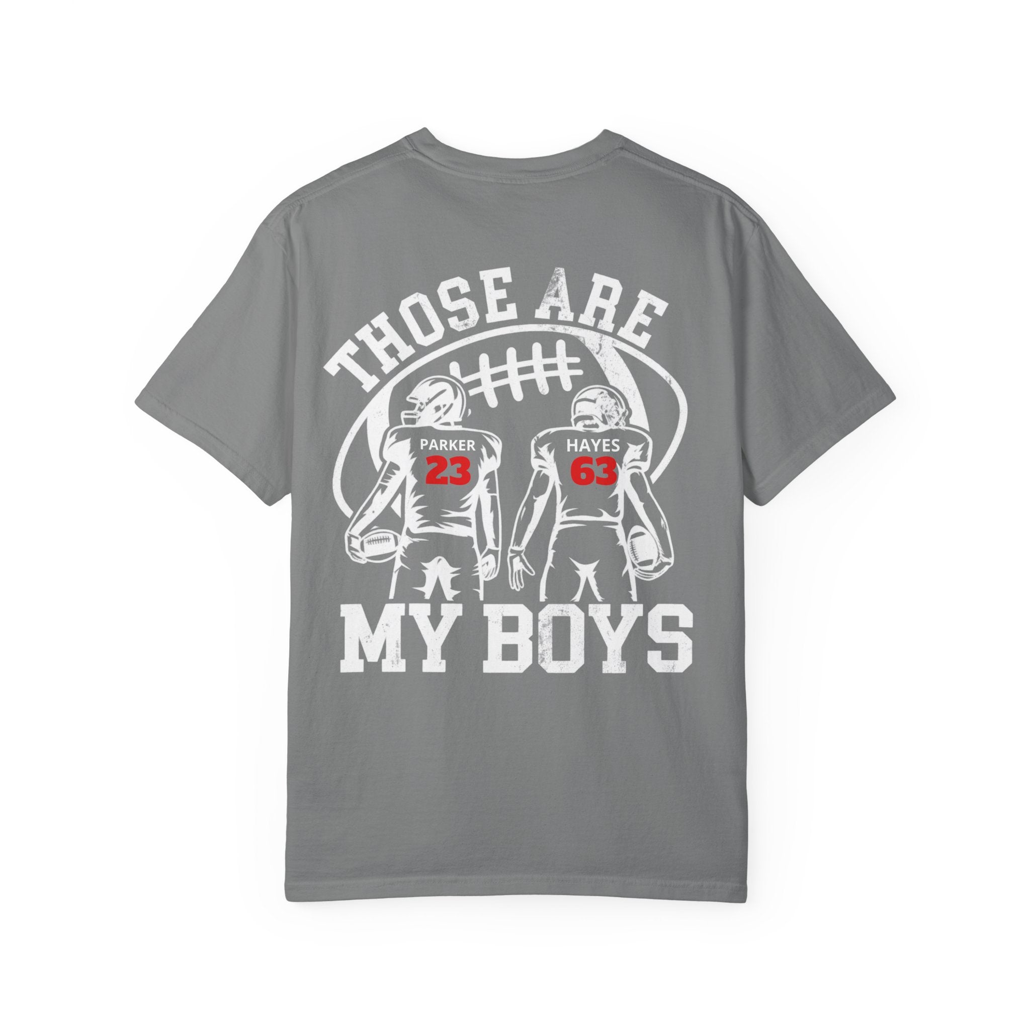 MOM Customizable numbers and names football comfort colors shirt
