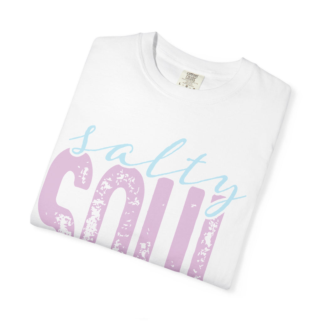 Salty Soul T-shirt | beachy seaside design, script & distressed letters
