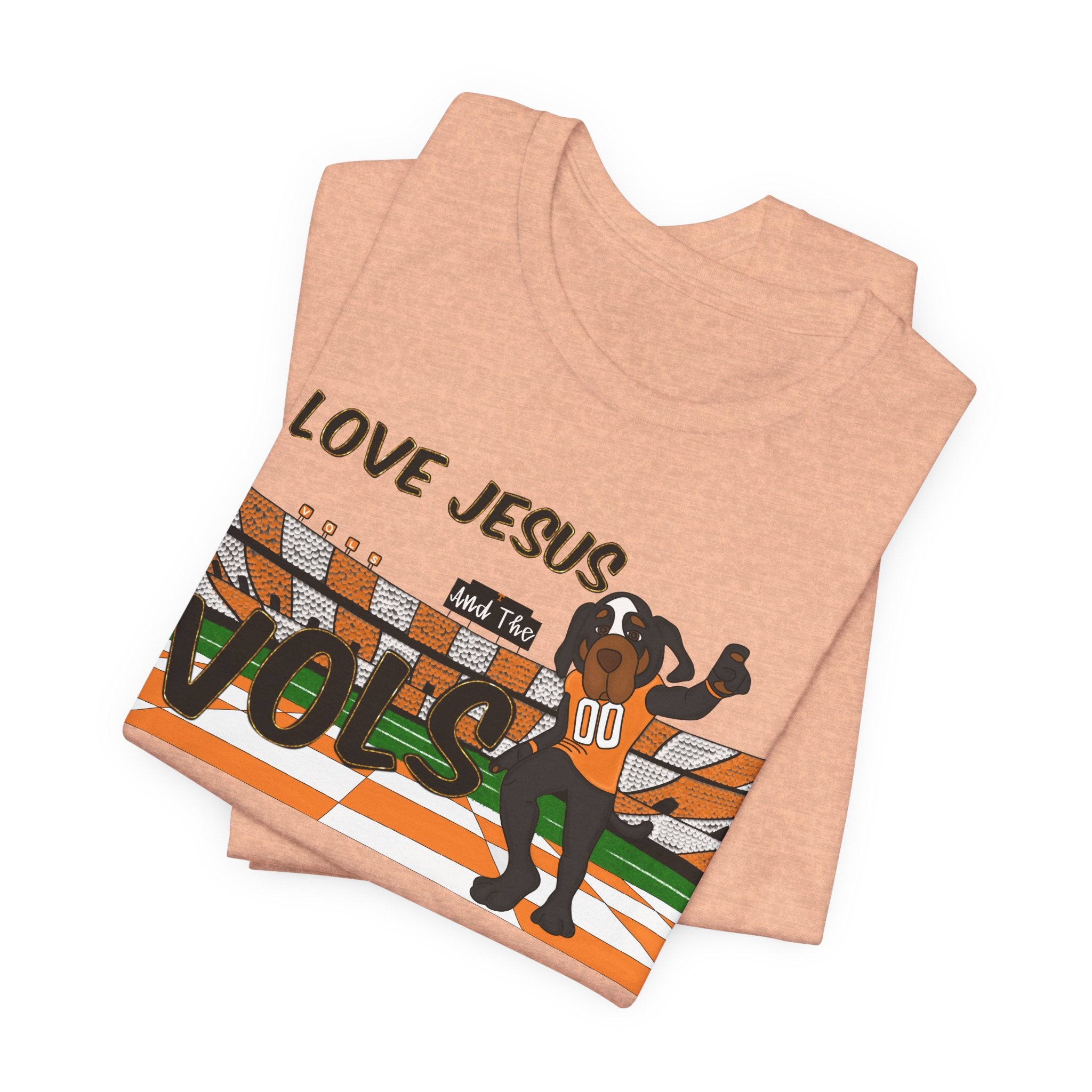 I Love Jesus Vols T-Shirt | Football  TN Stadium Graphic Tee, Orange and White Tennessee Vols