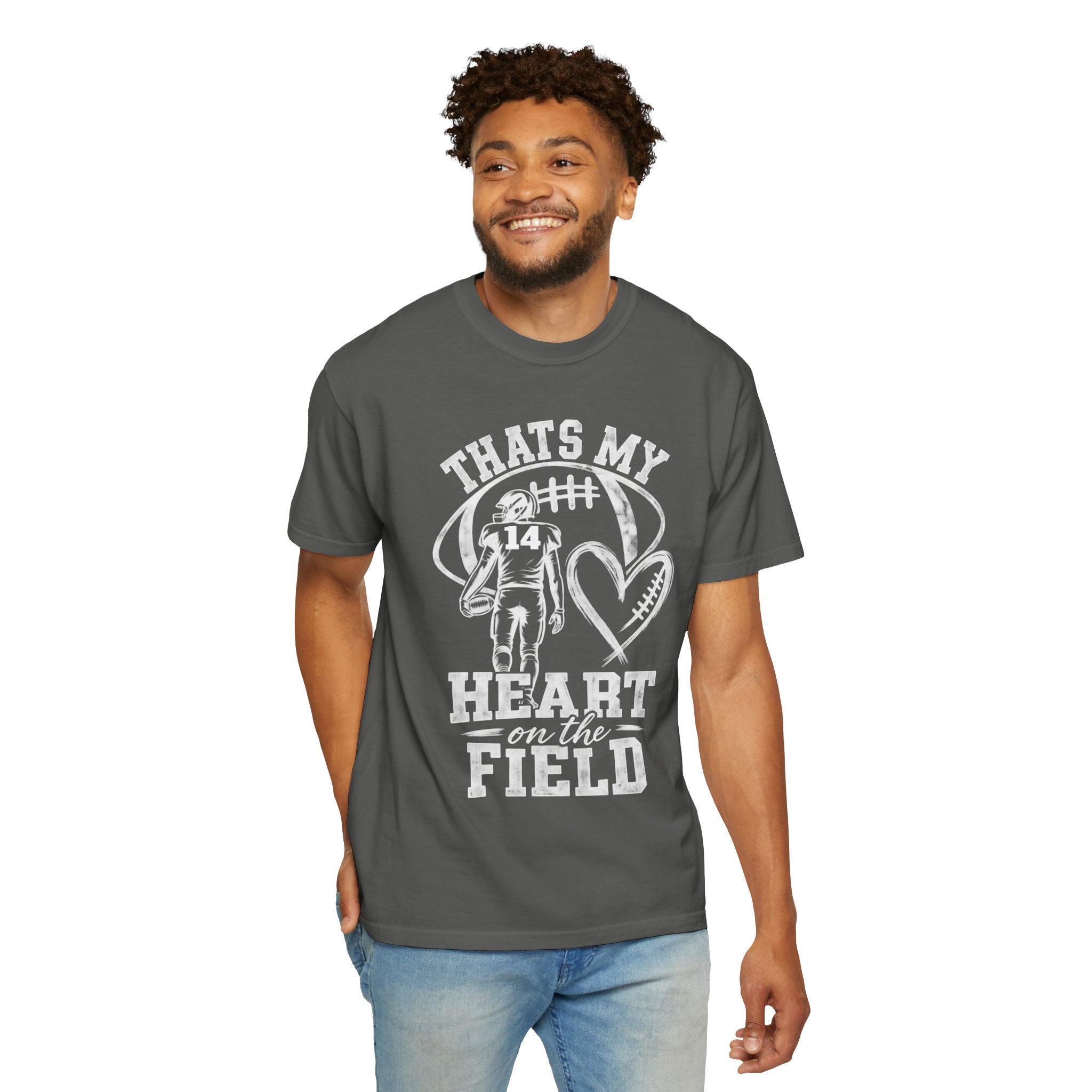 Football Mom/Dad T-Shirt - "That's My Heart on the Field" Youth Player Support Tee