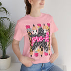 Pre-K Star Pencil T-Shirt — Cute Leopard School Teacher Tee