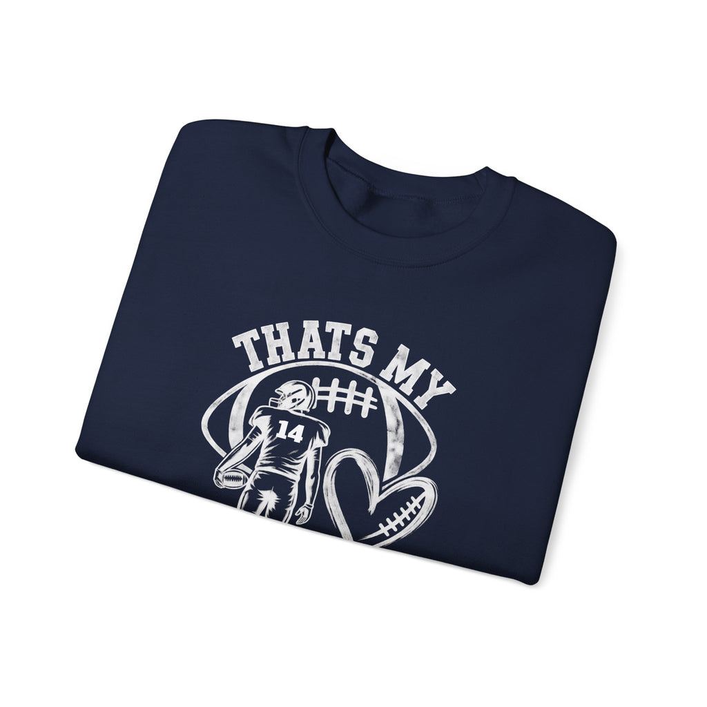 Personlizable Football Crewneck Sweatshirt - "That’s My Heart on the Field" Design
