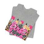 First Grade Pencils Leopard Print Kids Tee