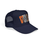 VOLS Foam Trucker Hat — Checker, Leopard & Retro Orange Design