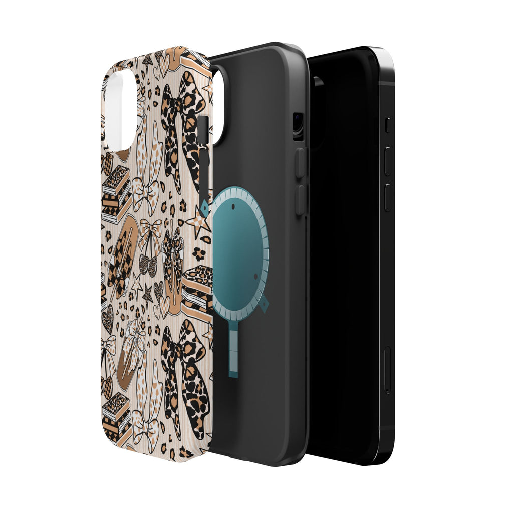 Cheetah bows iced coffee love Magnetic Impact-Resistant Cases
