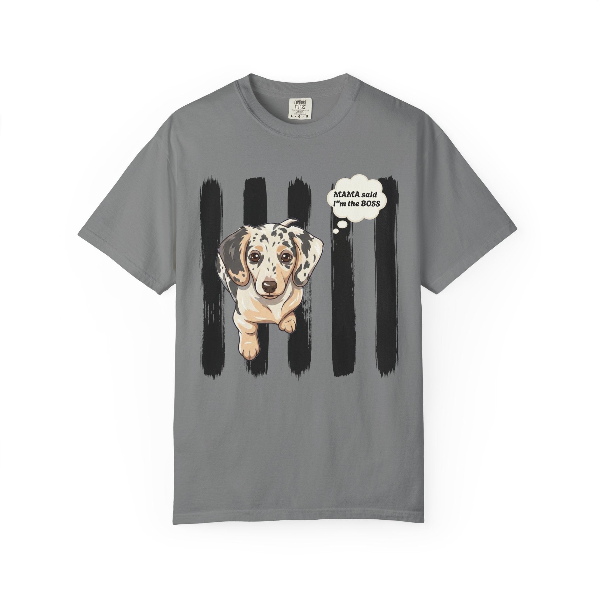 Comfort Colors “Mama Said I’m the Boss” Dachshund Shirt | Funny Dog Graphic Tee