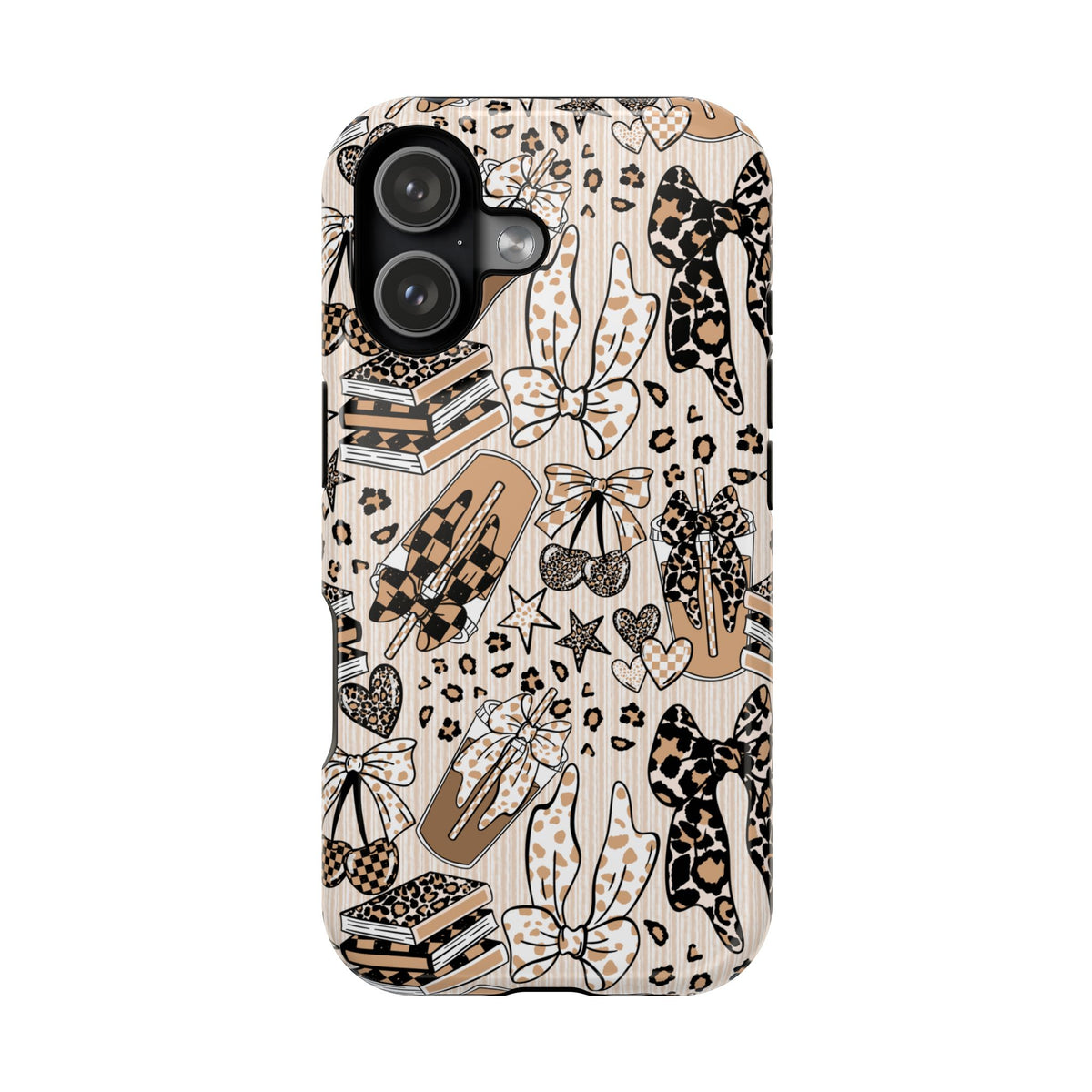 Cheetah bows iced coffee love Magnetic Impact-Resistant Cases