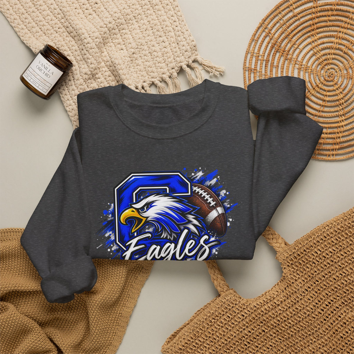 Eagles Football Crewneck Sweatshirt — Vintage Mascot Graphic