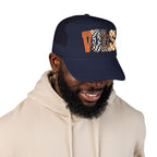 VOLS Foam Trucker Hat — Checker, Leopard & Retro Orange Design