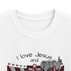 Kids T-Shirt - "I Love Jesus and Roll Tide" Football Mascot Tee