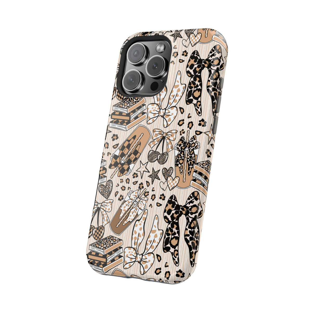 Cheetah bows iced coffee love Magnetic Impact-Resistant Cases